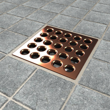 Load image into Gallery viewer, Ebbe E4406 Polished Copper Square Shower Drain