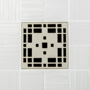 Ebbe E4801 Prairie Satin Nickel Square Shower Drain