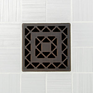 Ebbe E4802 Lattice Oil Rubbed Bronze Square Shower Drain