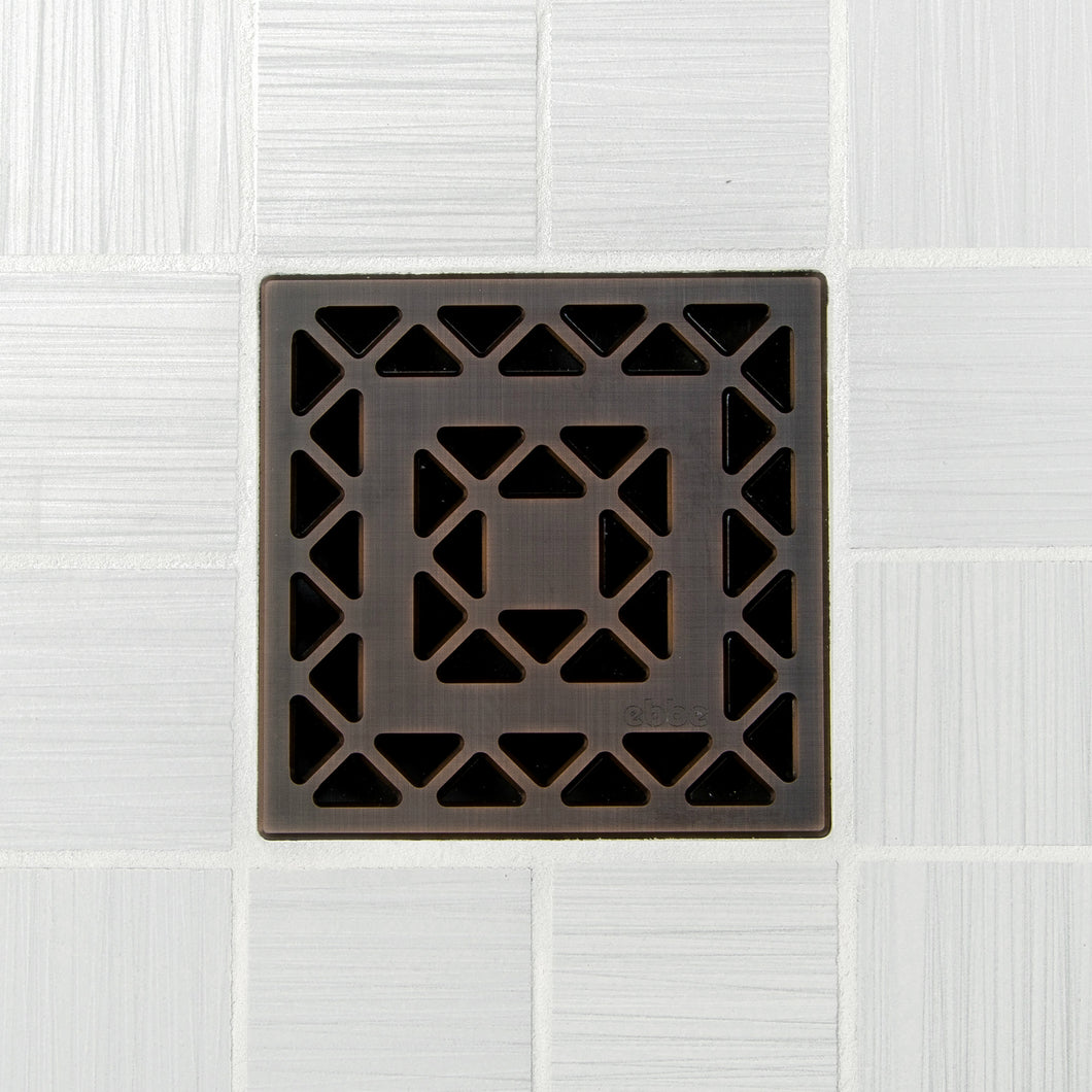 Ebbe E4802 Lattice Oil Rubbed Bronze Square Shower Drain