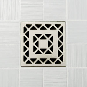 Ebbe E4802 Lattice Satin Nickel Square Shower Drain