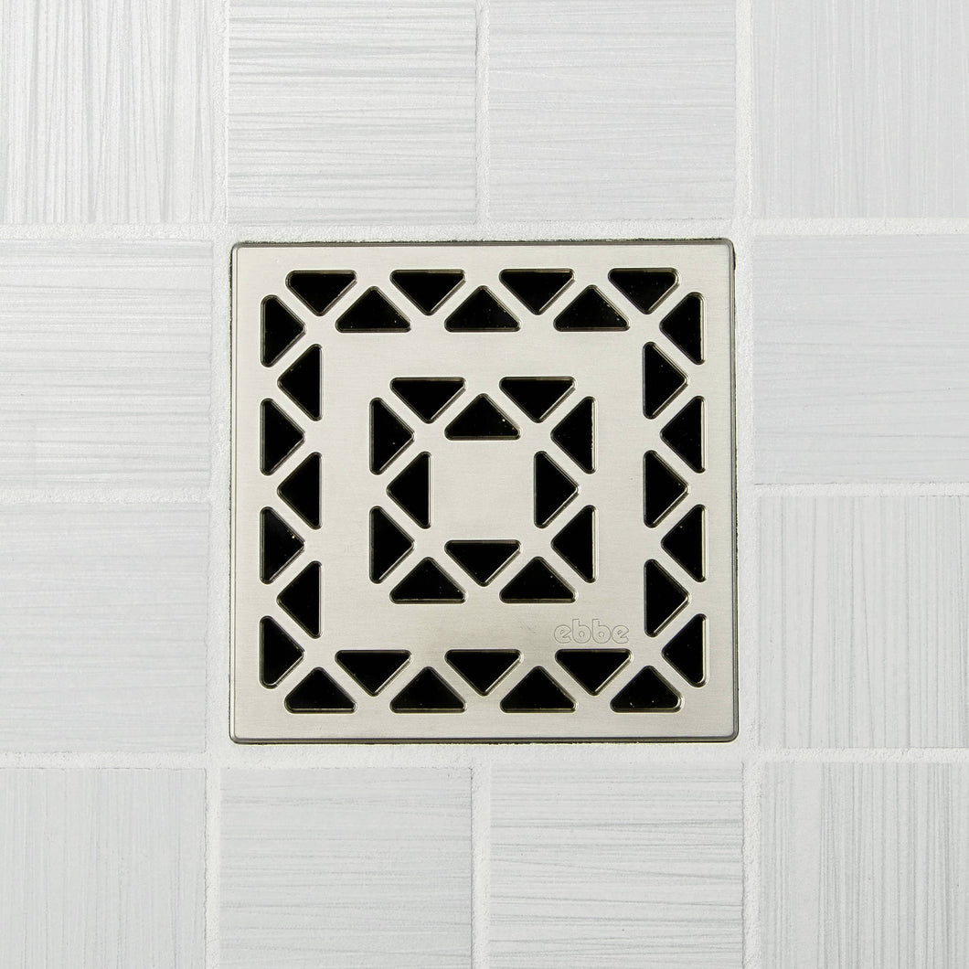 Ebbe E4802 Lattice Satin Nickel Square Shower Drain