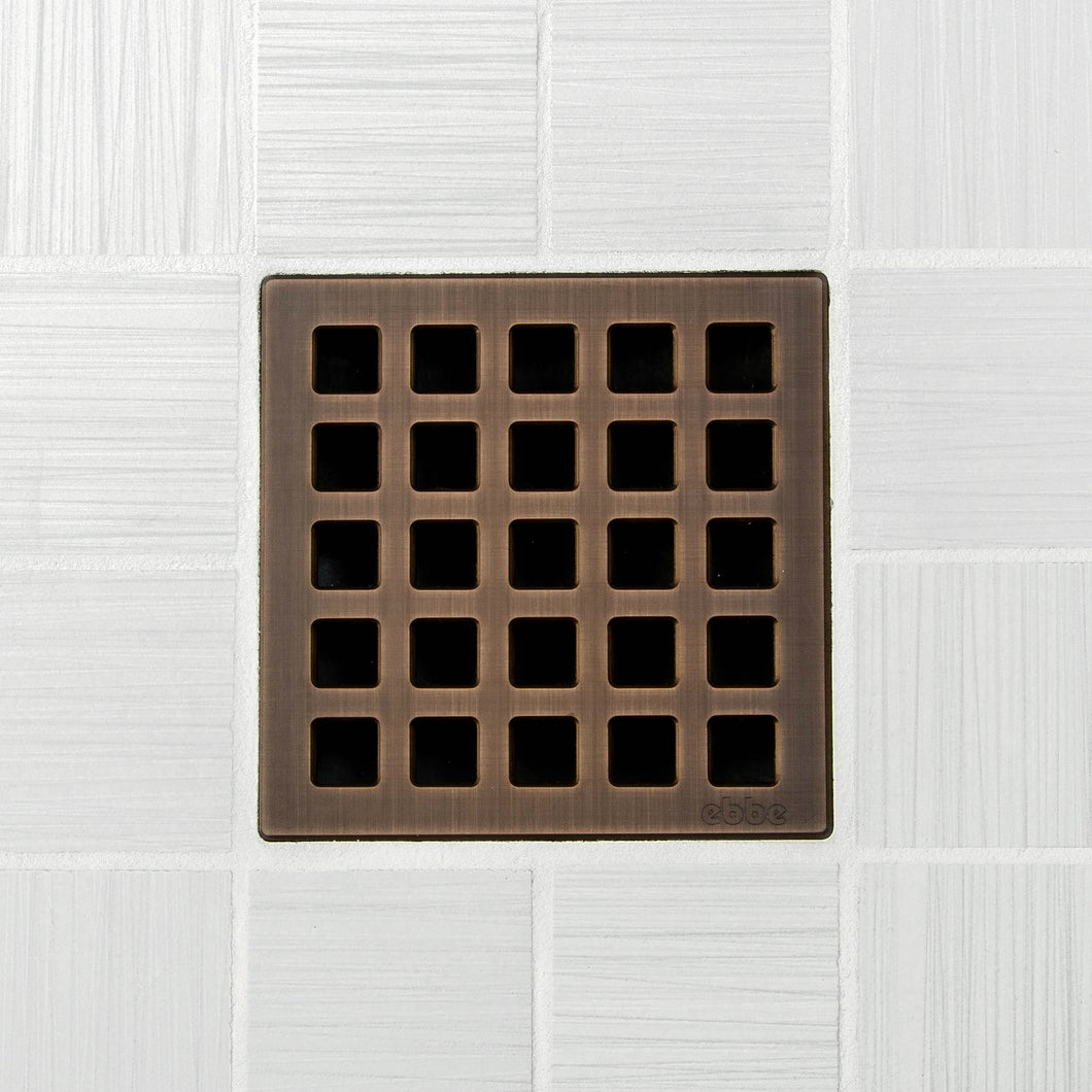 Ebbe E4803 Quadra Oil Rubbed Bronze Square Shower Drain