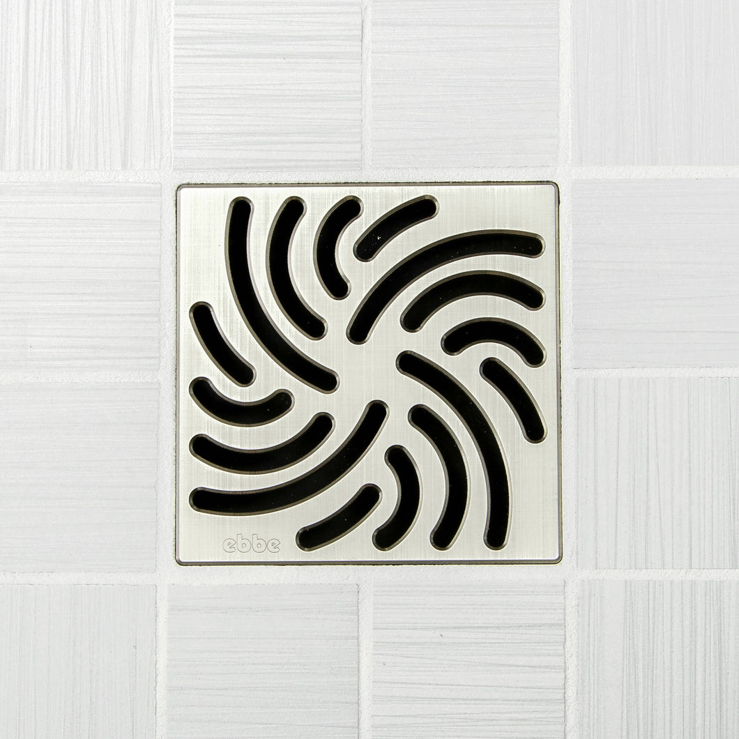 Ebbe E4806 Twister Brushed Nickel Square Shower Drain