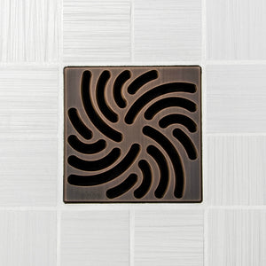 Ebbe E4806 Twister Oil Rubbed Bronze Square Shower Drain