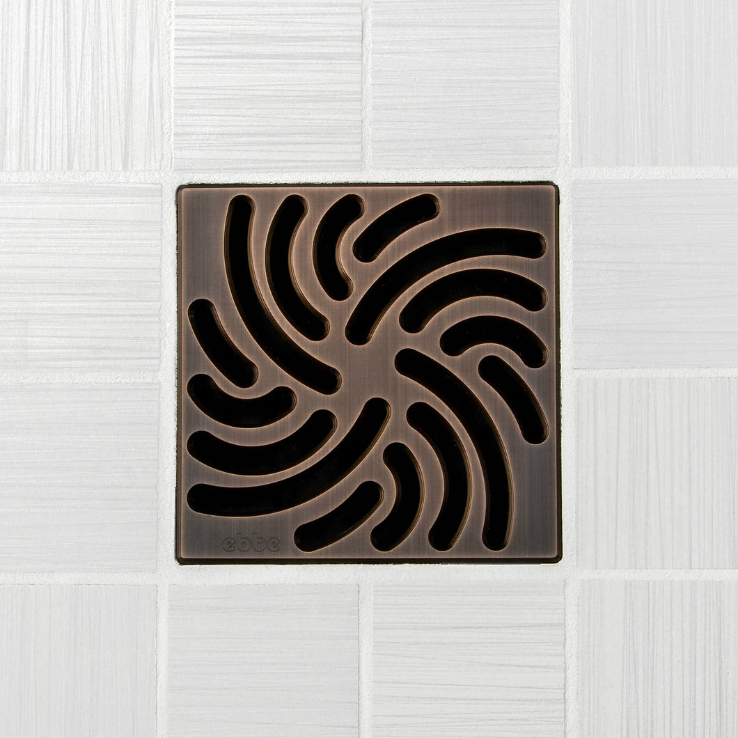 Ebbe E4806 Twister Oil Rubbed Bronze Square Shower Drain