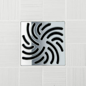 Ebbe E4806 Twister Polished Chrome Square Shower Drain