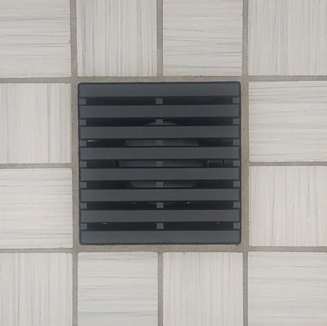 Ebbe E4811 Parallel Matte Black Square Shower Drain