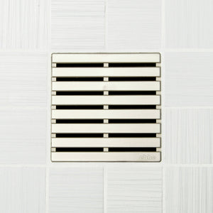 Ebbe E4811 Parallel Satin Nickel Square Shower Drain