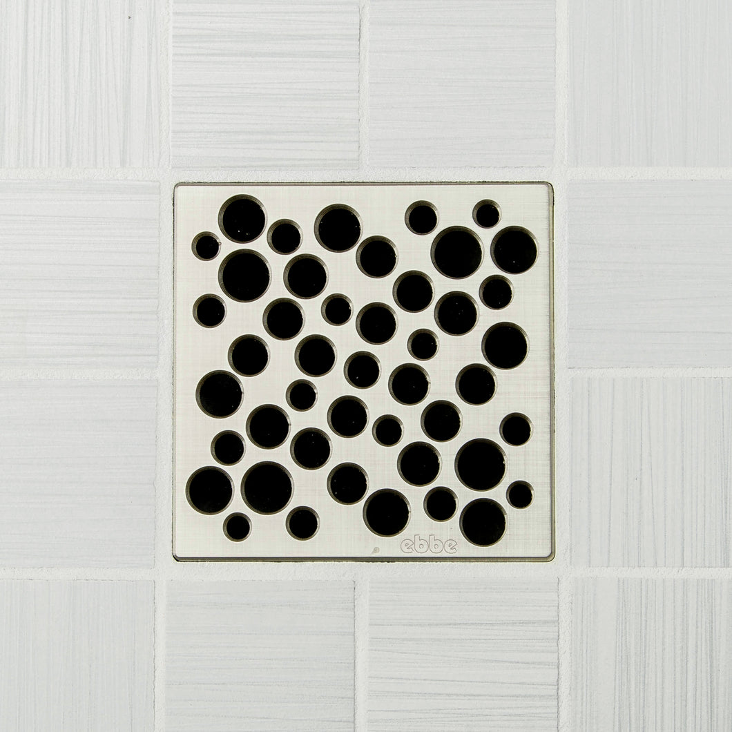 Ebbe E4812 Bubbles Brushed Nickel Square Shower Drain