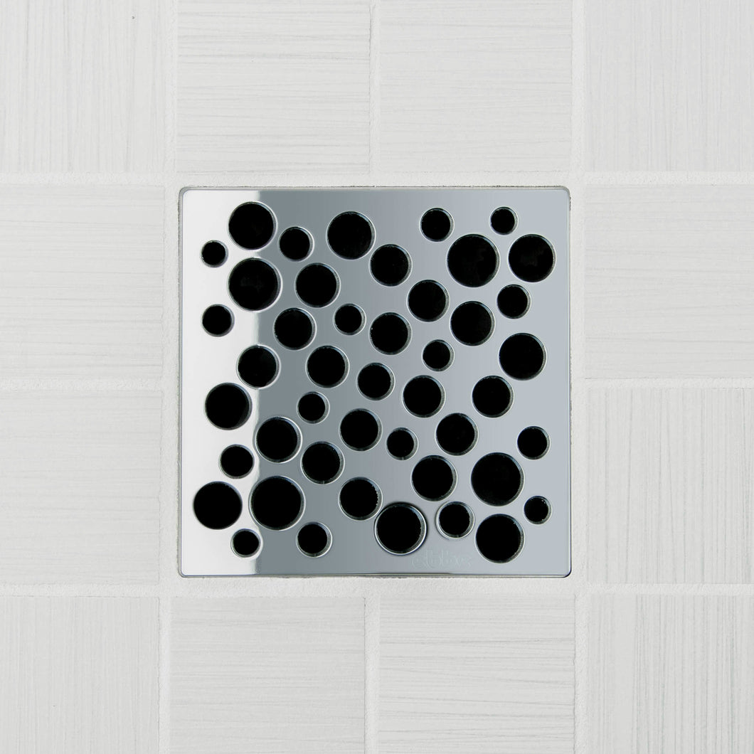 Ebbe E4812 Bubbles Polished Chrome Square Shower Drain