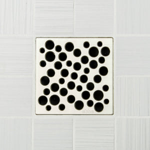 Ebbe E4812 Bubbles Satin Nickel Square Shower Drain