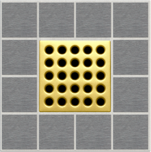 Load image into Gallery viewer, Ebbe E4402 Satin Gold Square Shower Drain
