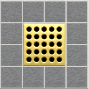 Ebbe E4402 Satin Gold Square Shower Drain