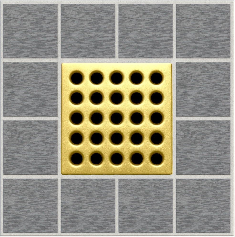 Ebbe E4402 Satin Gold Square Shower Drain